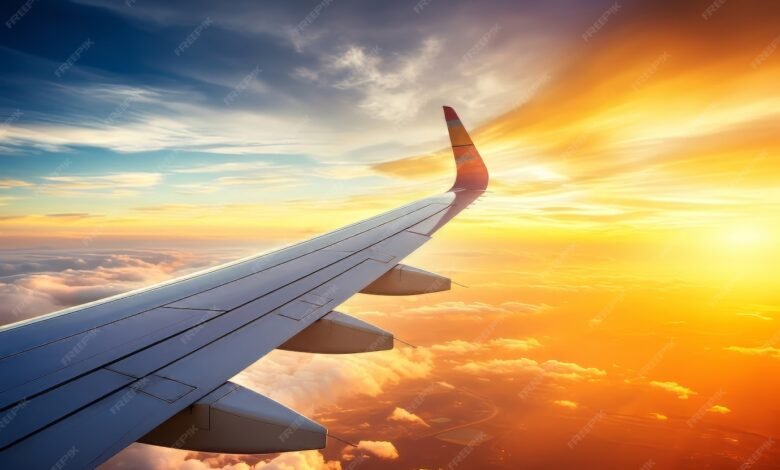 3d view sun sky from airplane 23 2150953575