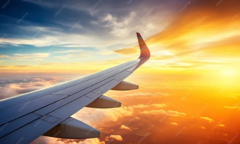 3d view sun sky from airplane 23 2150953575