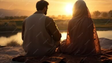 back view islamic couple spending time together 23 2151064038