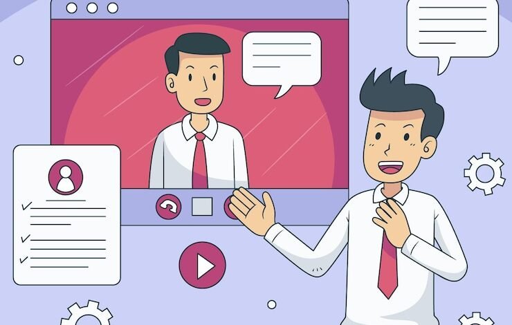 man taking online job interview 23 2148642181