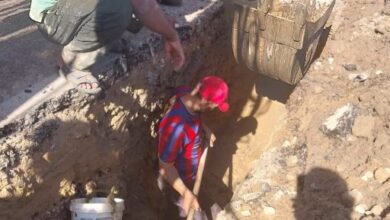 حى وسط الإسكندرية: جار إصلاح كسر بالخط الناقل للمياه بالطريق الزراعى