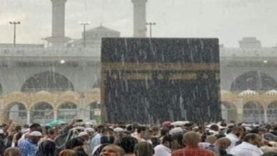 عاصفة رعدية وأمطار غزيرة فى مكة