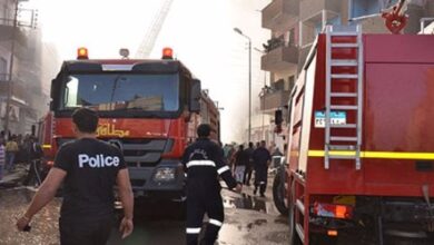 الحماية المدنية تسيطر على حريق اشتعل بعقار فى أوسيم