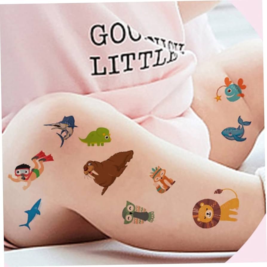 Temporary TattoosTemporary Tattoos for Kids Fake Cute Tattoo Stickers Waterproof Removable Party Games Supplies 10 Pcs Shark : Amazon.co.uk: Home & Kitchen