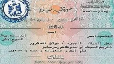 استخراج شهادة الميلاد إلكترونيًا