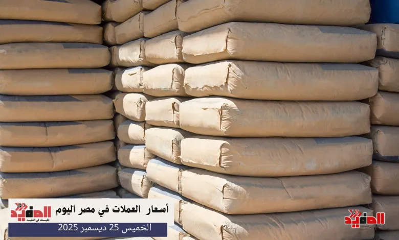 أسعار الأسمنت في مصر اليوم الخميس 25 ديسمبر 2025