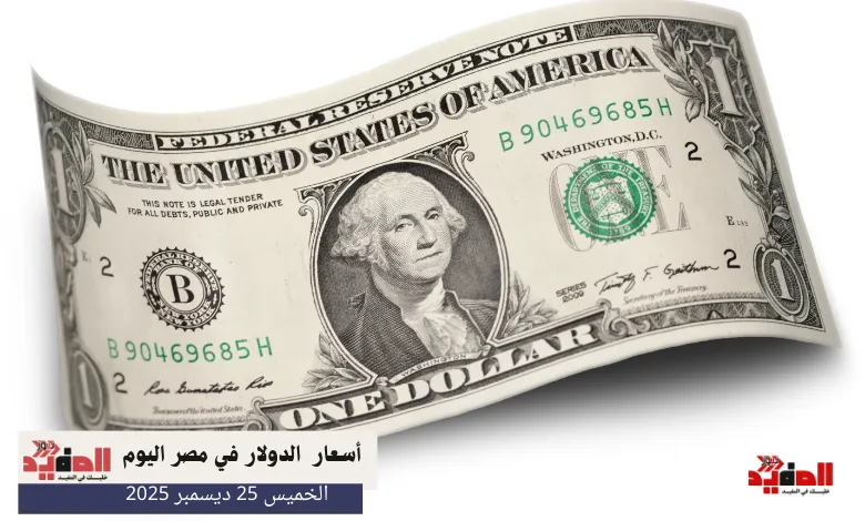 أسعار الدولار في مصر اليوم الخميس 25 ديسمبر 2025