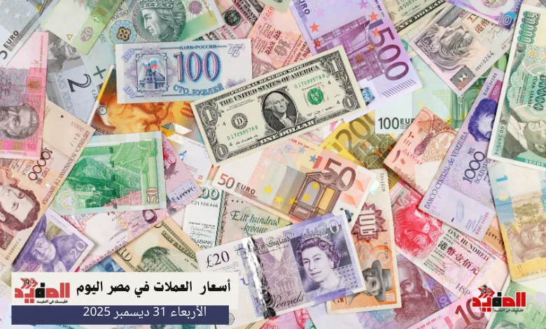 أسعار العملات في مصر اليوم الأربعاء 31 ديسمبر 2025