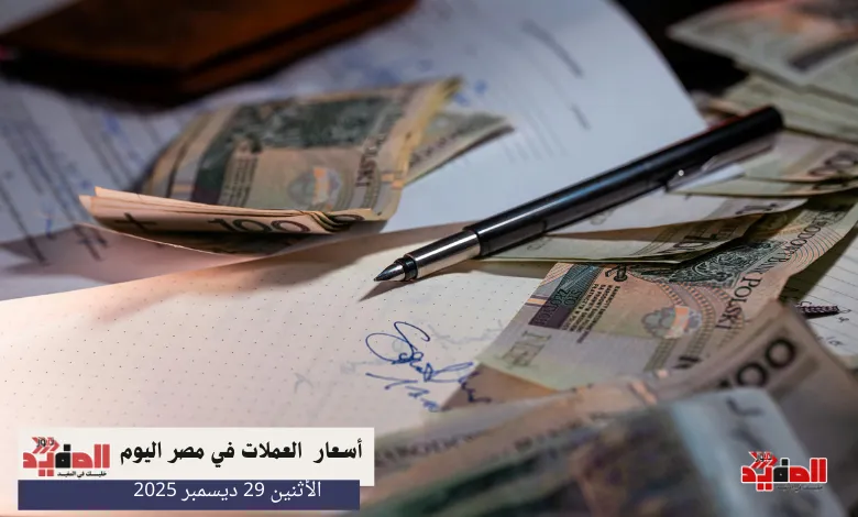 أسعار العملات في مصر اليوم الاثنين 29 ديسمبر 2025