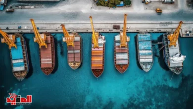 تداول الحاويات في الميناء