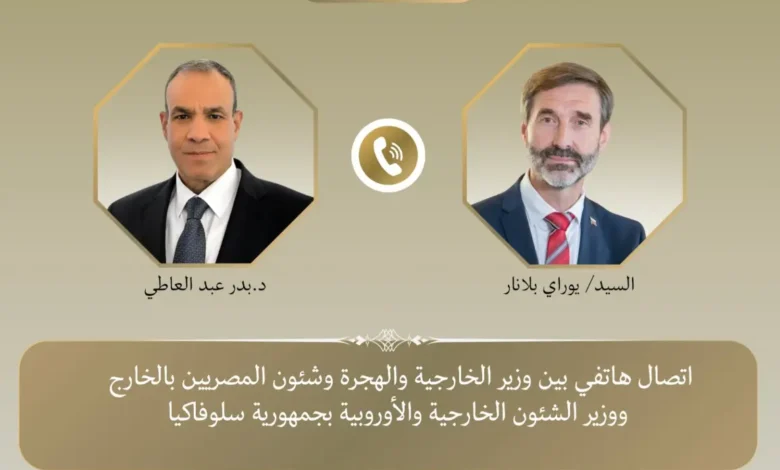 غزة والتعاون الاقتصادي على طاولة اتصال مصري سلوفاكي رفيع المستوى